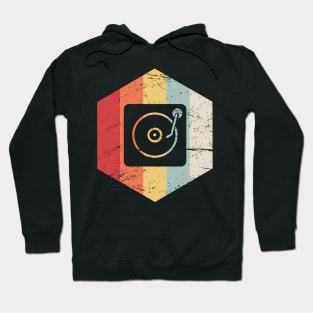 Retro 70s Vinyl Record Player Turntable Icon Hoodie